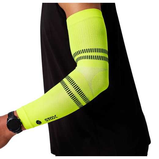 STOX Energy Armbandage Running Compression Armsleeves (gezielte Kompression) neongelb - 2 Stück
